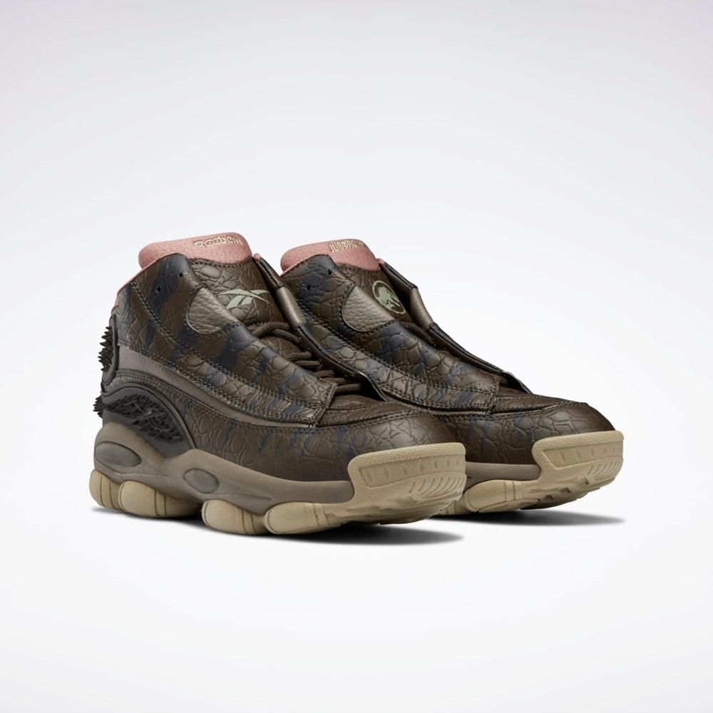 Reebok Jurassic World The Answer DMX Basketball Shoes Stone / Cliff Stone / Parched Earth | QATYZB-854