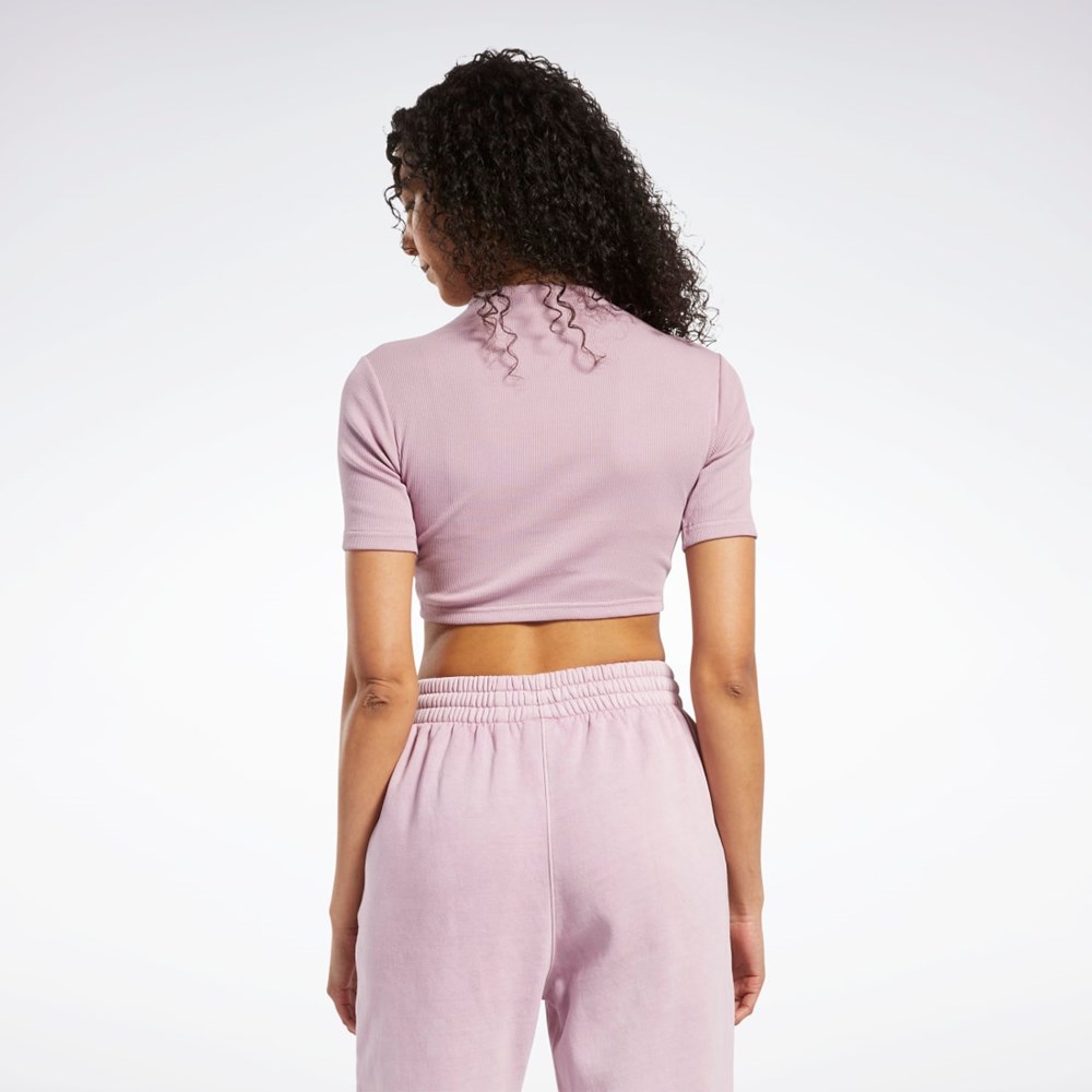 Reebok Kort Sleeve Rib Tight Shirt Infused Lilac | CFWOTE-124