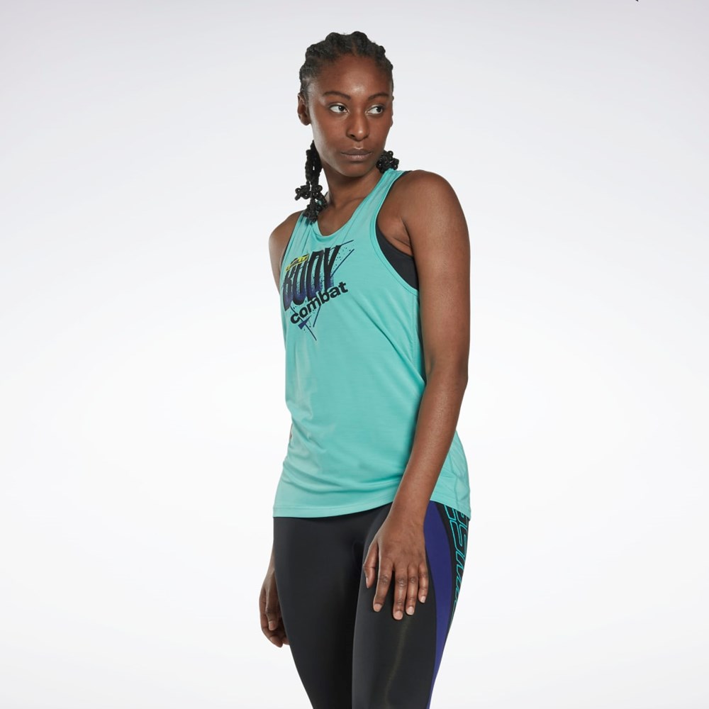 Reebok Les Mills® BodyCombat® ACTIVCHILL Grafiske Tank Top Semi Classic Teal | IRPQAW-895