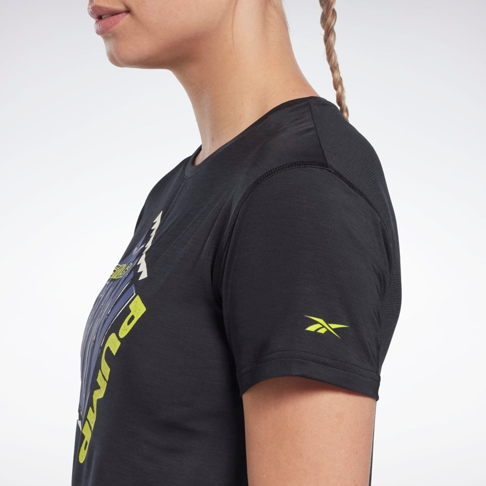 Reebok Les Mills® BodyPump® ACTIVCHILL Atletiske Tee Svarte | OVLFIZ-869