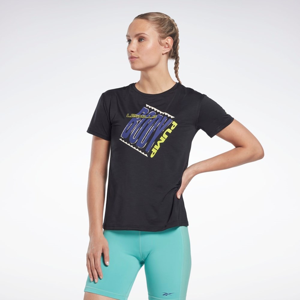 Reebok Les Mills® BodyPump® ACTIVCHILL Atletiske Tee Svarte | OVLFIZ-869