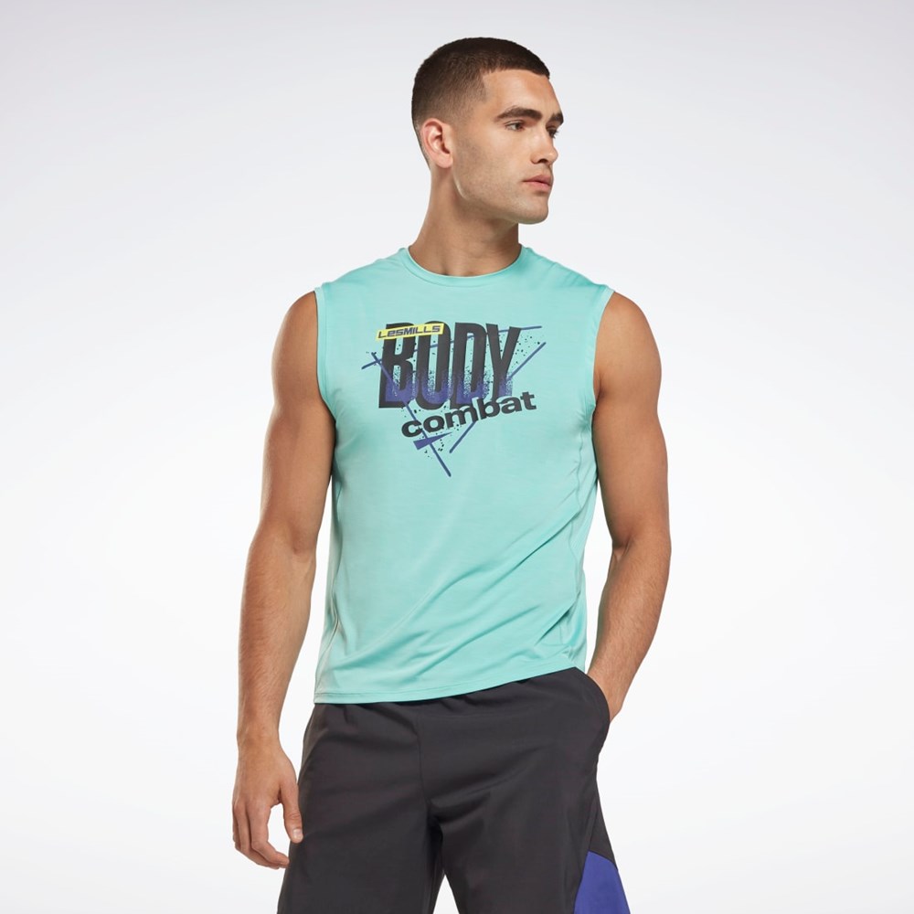 Reebok Les Mills® BodyPump® Activchill Tank Top Semi Classic Teal | BCVXOQ-925