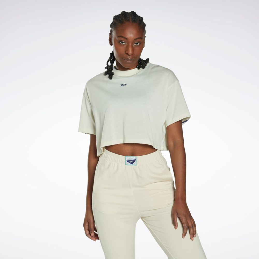 Reebok Les Mills® Crop T-Shirt Hvite | JIBMYH-624