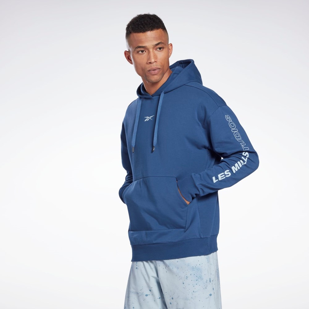 Reebok Les Mills® DreamBlend Bomull Hoodie Blå | OKVRBE-923