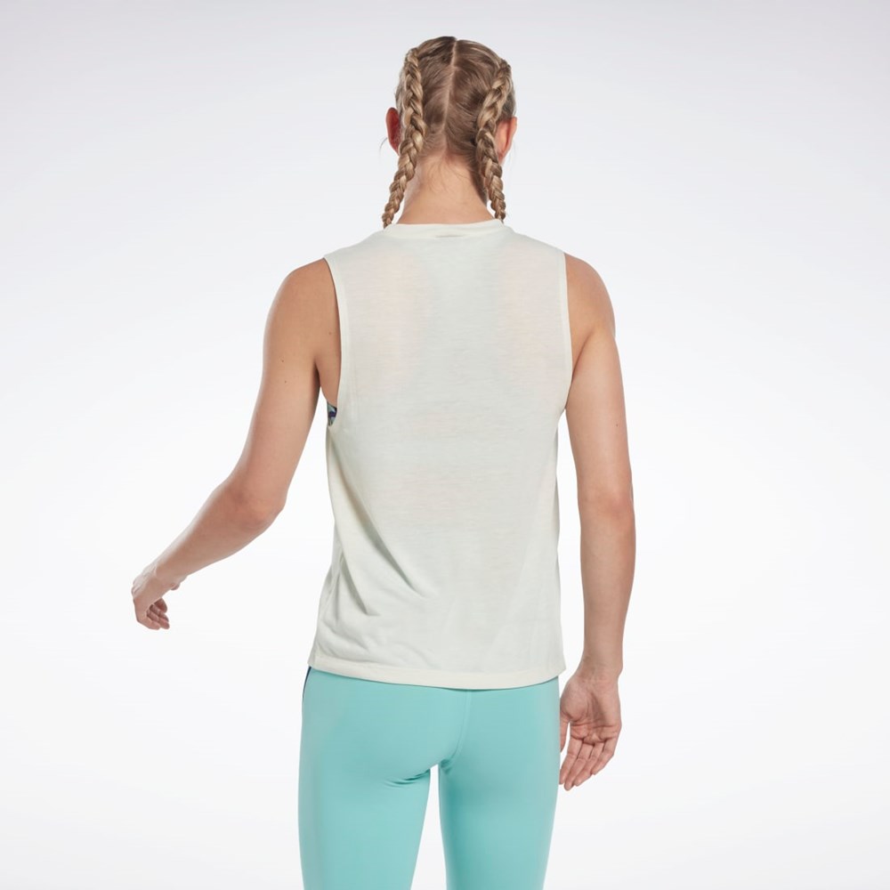 Reebok Les Mills® Grafiske Muscle Tank Top Hvite | ZVDSYF-895