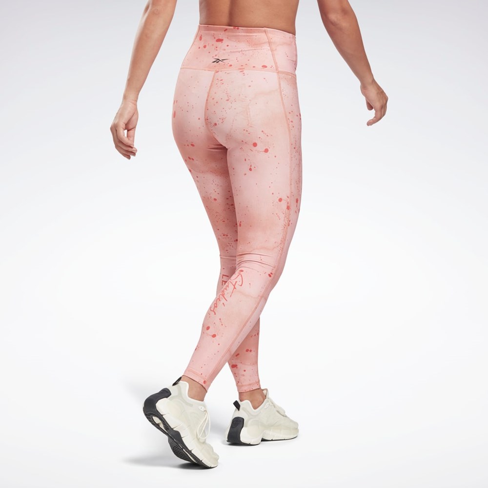 Reebok Les Mills® Lux Bold High-Waisted Printed Tights Korall | RQSUTN-619