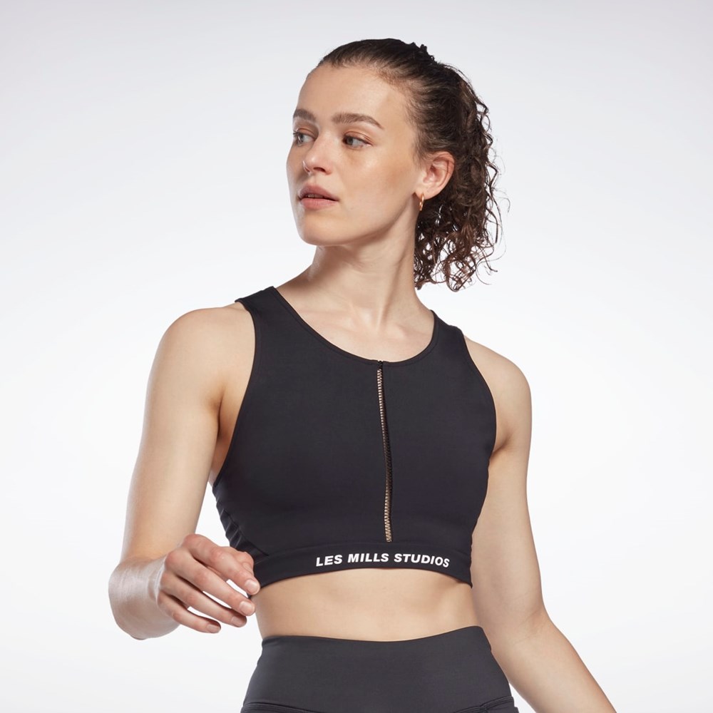 Reebok Les Mills® Lux Perform Crop Top Svarte | SHCWRN-087