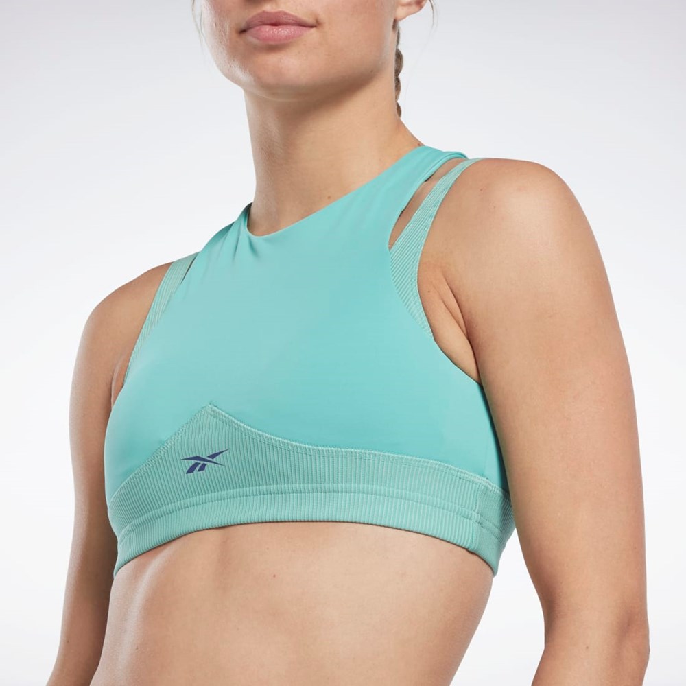 Reebok Les Mills® Rib Cropped Tank Top Semi Classic Teal | CLXAQY-018