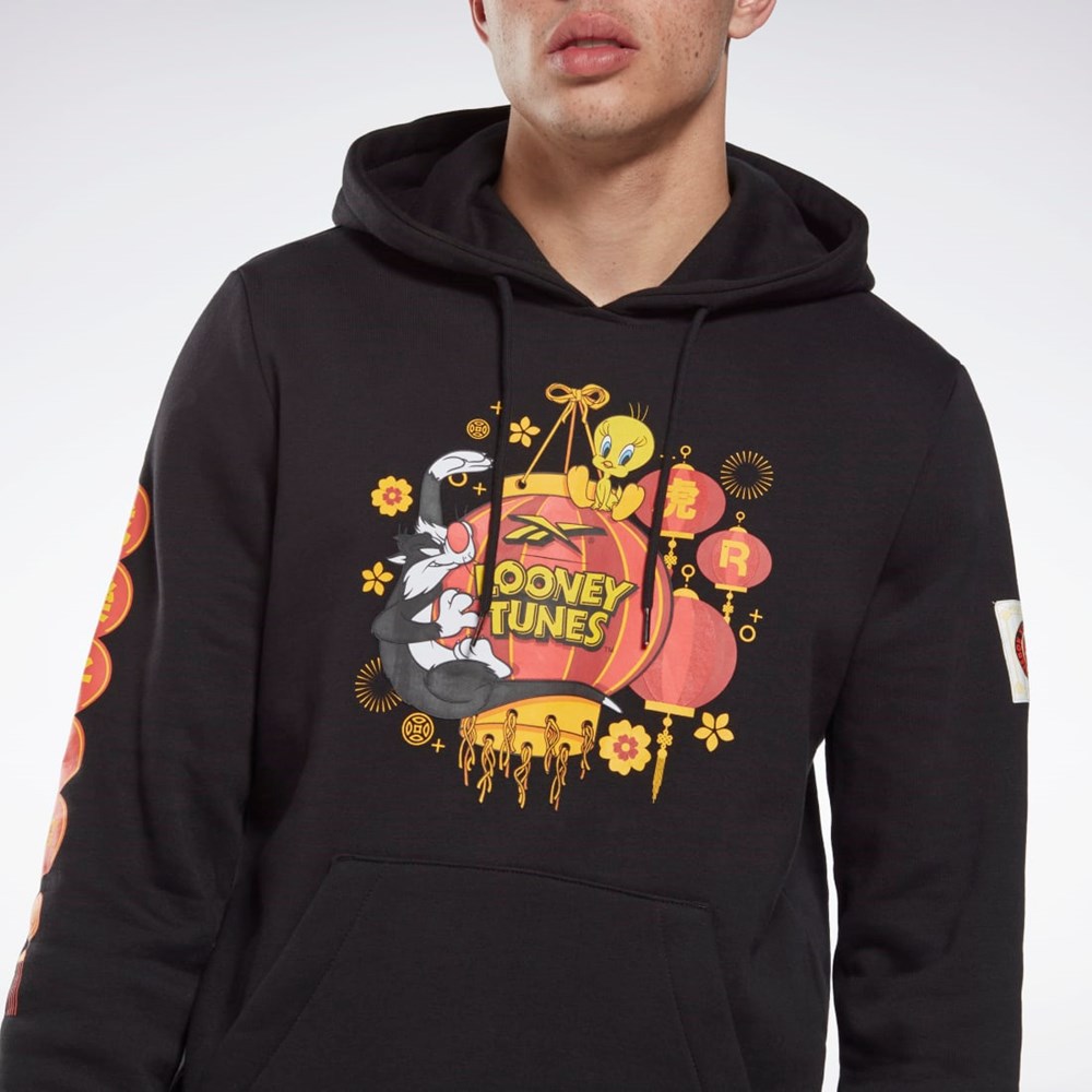 Reebok Looney Tunes Hette Sweatshirt Svarte | YLSZMR-615