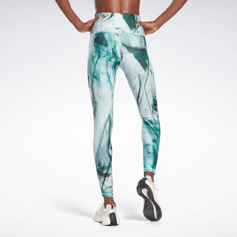 Reebok Lux Bold High-Waisted Liquid Abyss Print Tights Lyse | IAPDMV-281