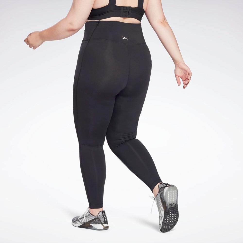 Reebok Lux High-Waisted Tights (Plus Size) Svarte | EHSGRY-754