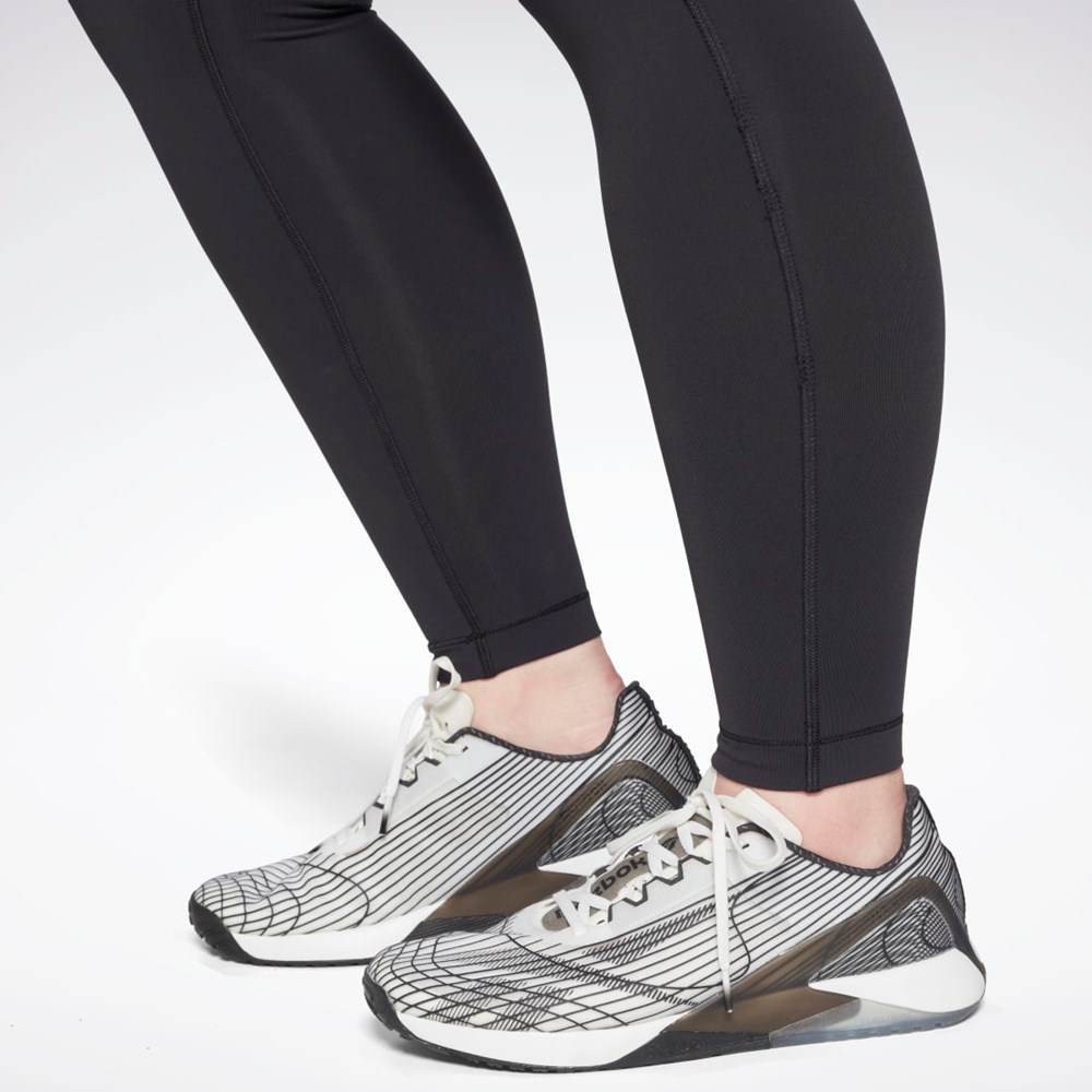 Reebok Lux High-Waisted Tights (Plus Size) Svarte | EHSGRY-754