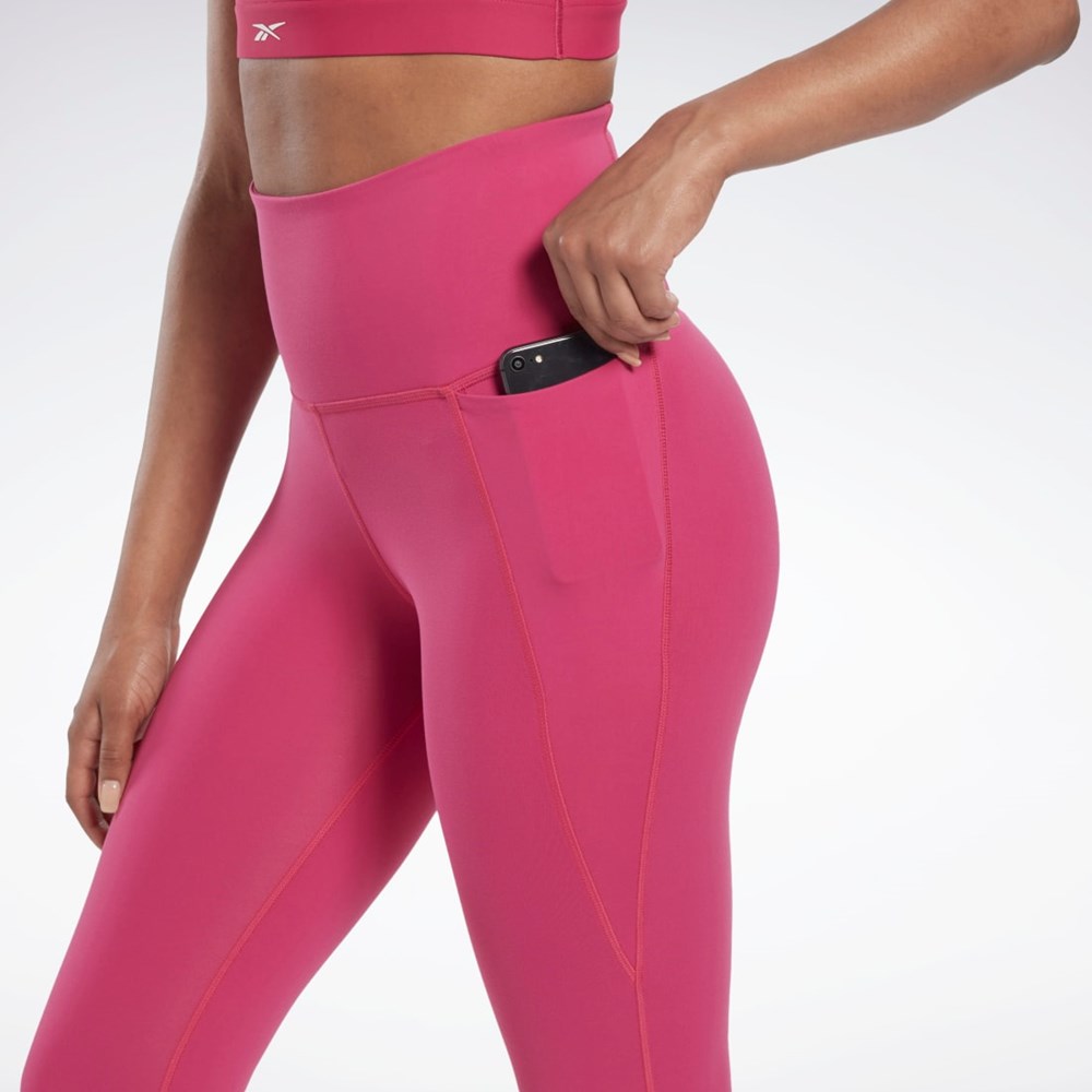 Reebok Lux High-Waisted Tights Rosa | CAFWIG-967