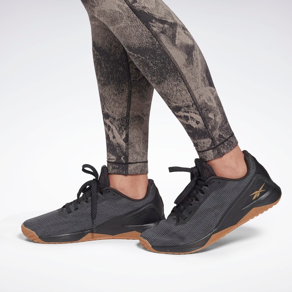 Reebok Lux Jacquard Leggings Svarte | BAGZLX-529