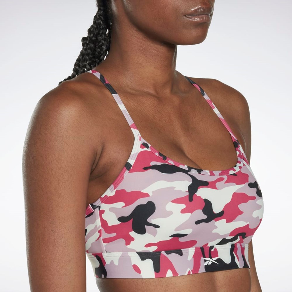 Reebok Lux Mager Reima Camo Print Sports Bra Rosa | SWFELK-816