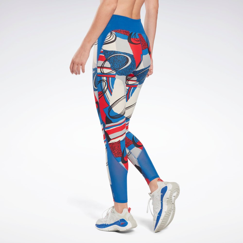 Reebok Lux Perform Leggings Blå | BJFDVT-647