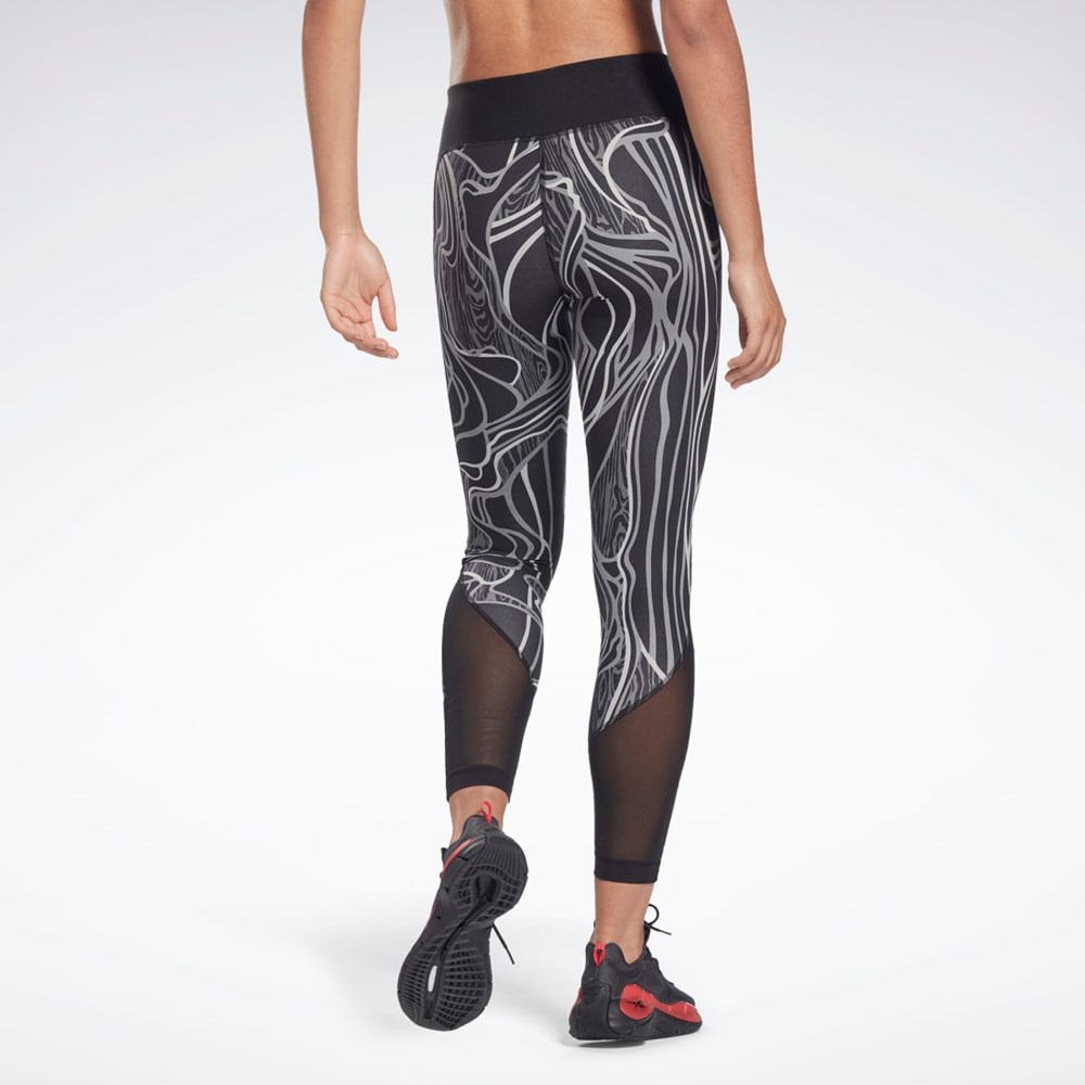 Reebok Lux Perform Mid-Rise Nature Grown Tights Svarte | OJIMQA-561