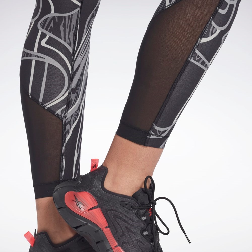 Reebok Lux Perform Mid-Rise Nature Grown Tights Svarte | OJIMQA-561