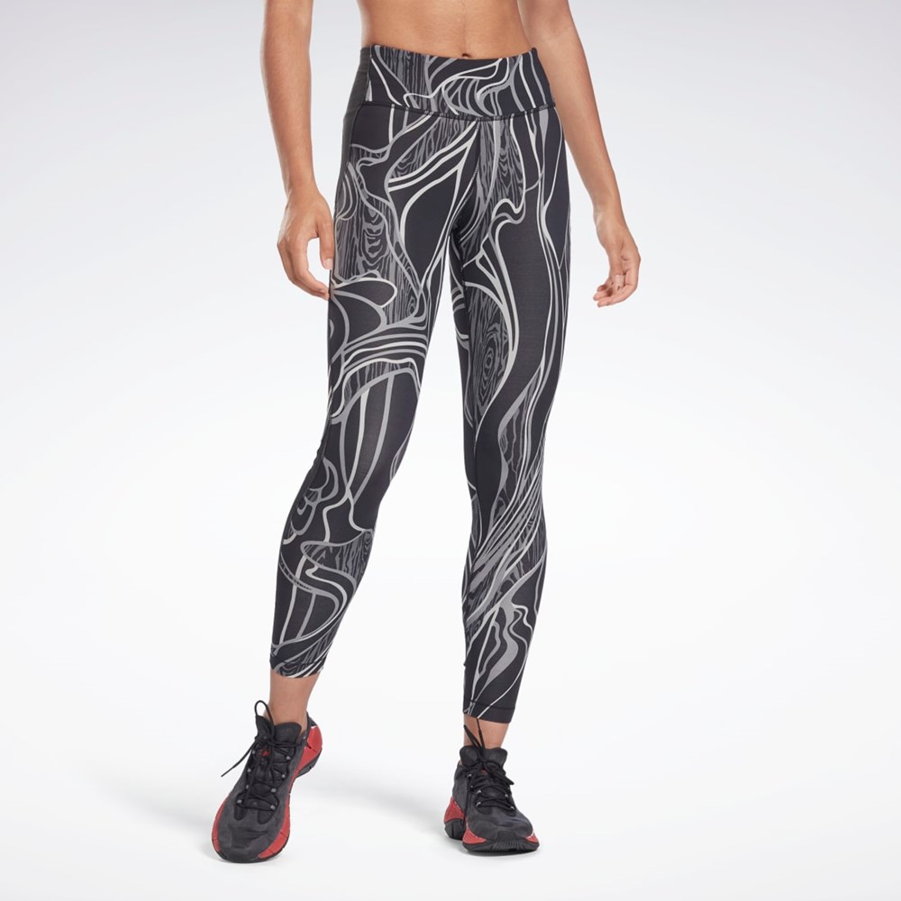 Reebok Lux Perform Mid-Rise Nature Grown Tights Svarte | OJIMQA-561