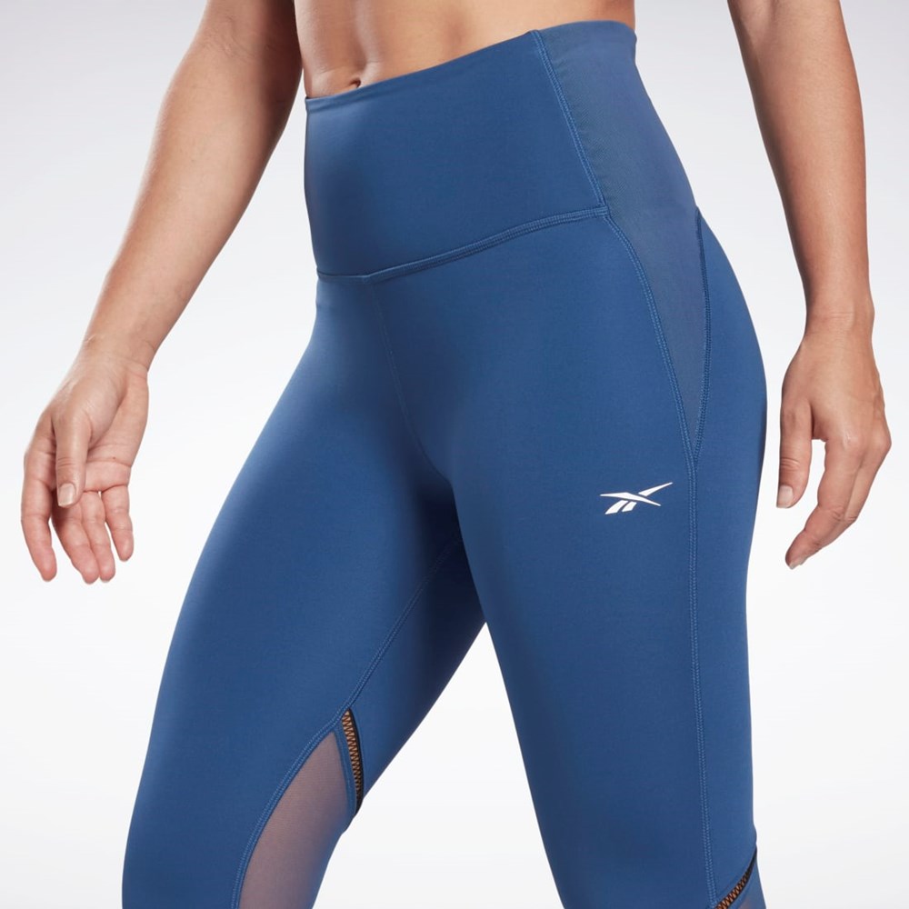 Reebok Lux Perform Perforated Leggings Blå | WCZKYQ-306