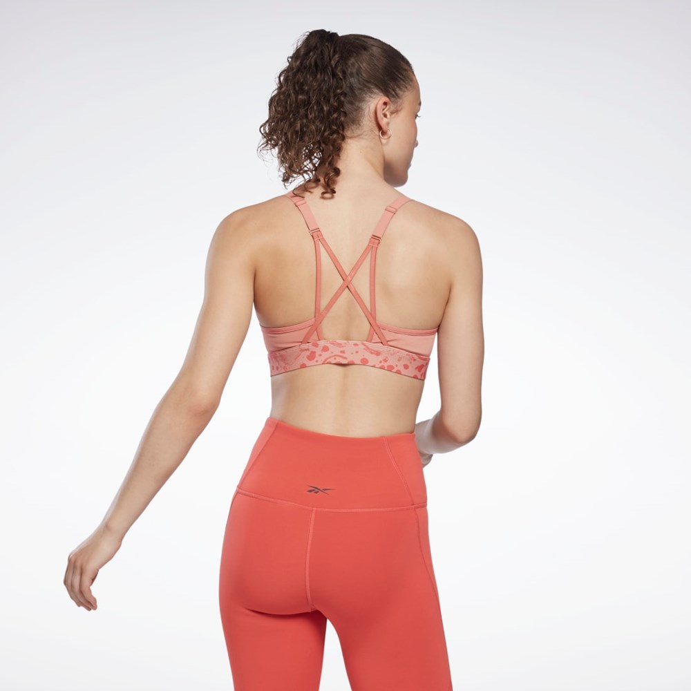 Reebok Lux Strappy Modern Safari Print Sports Bra Korall | GIZAXS-153