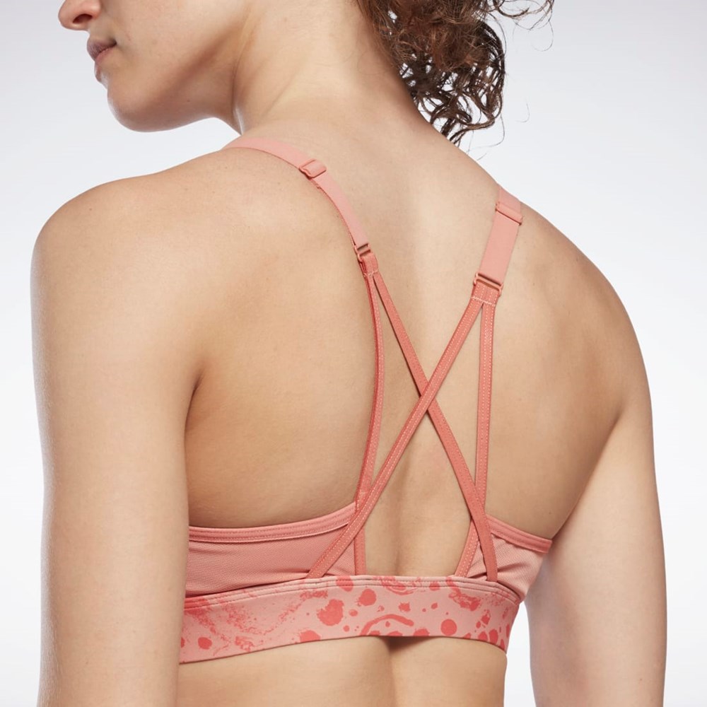 Reebok Lux Strappy Modern Safari Print Sports Bra Korall | GIZAXS-153