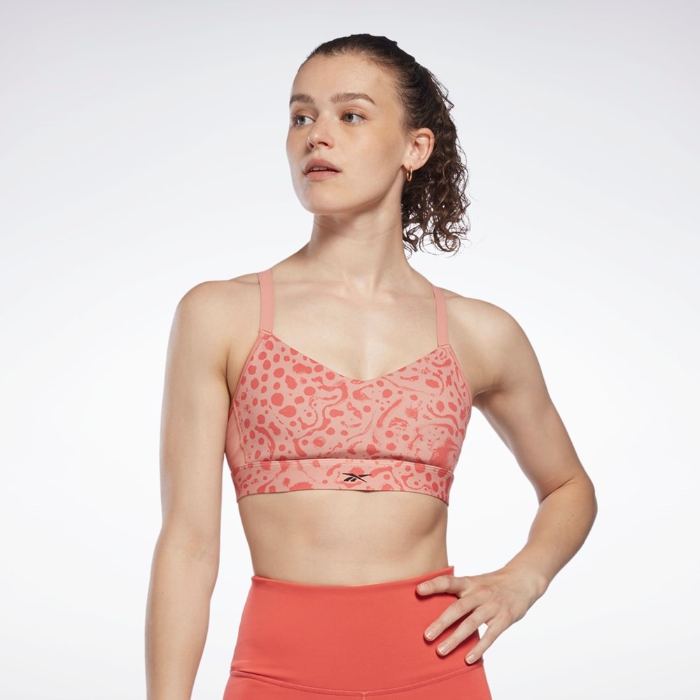 Reebok Lux Strappy Modern Safari Print Sports Bra Korall | GIZAXS-153