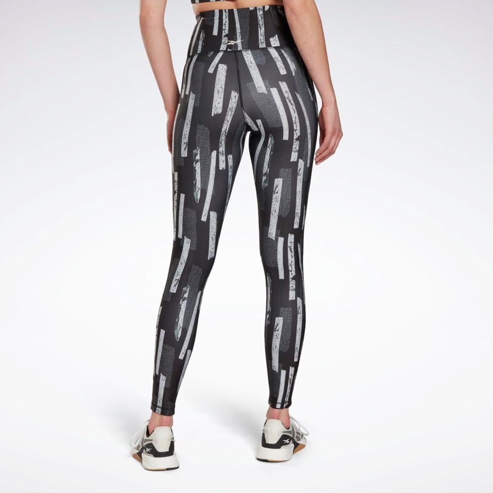 Reebok MYT Allover Print Tights Svarte | WDFVEG-468