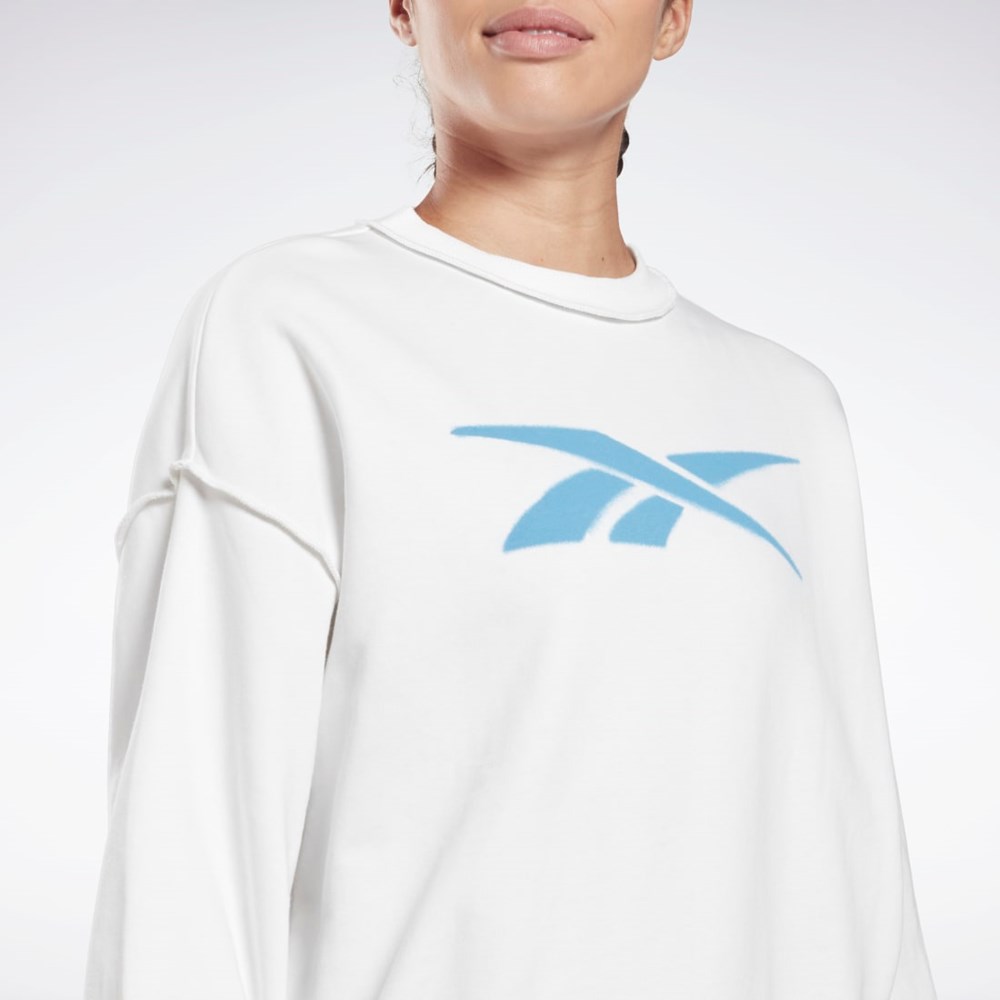 Reebok MYT Crew Sweatshirt Hvite | VRXDNY-903