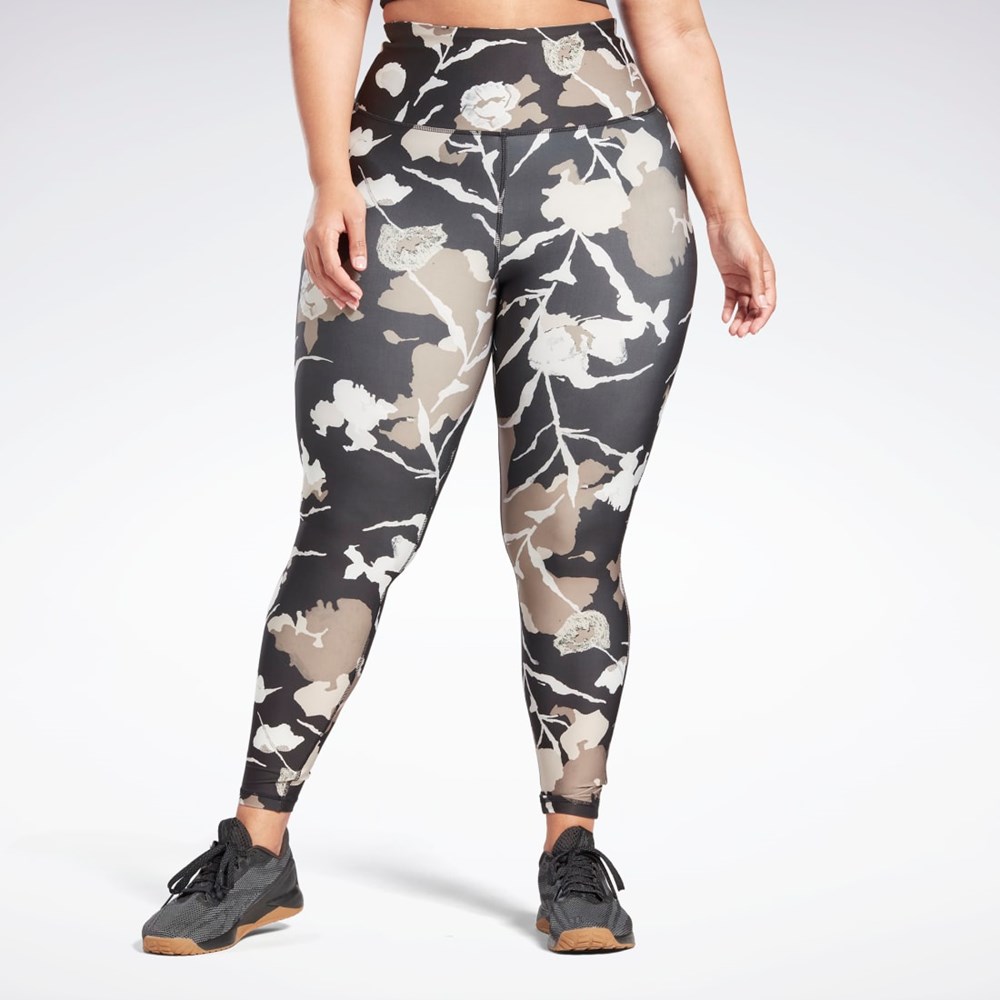 Reebok MYT Printed Leggings (Plus Size) Svarte | FGOKQY-945