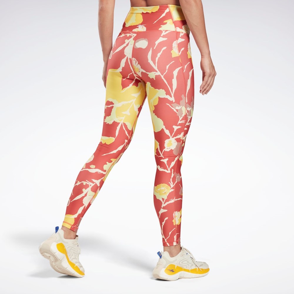 Reebok MYT Printed Leggings Rhodonite | XDUJCW-708