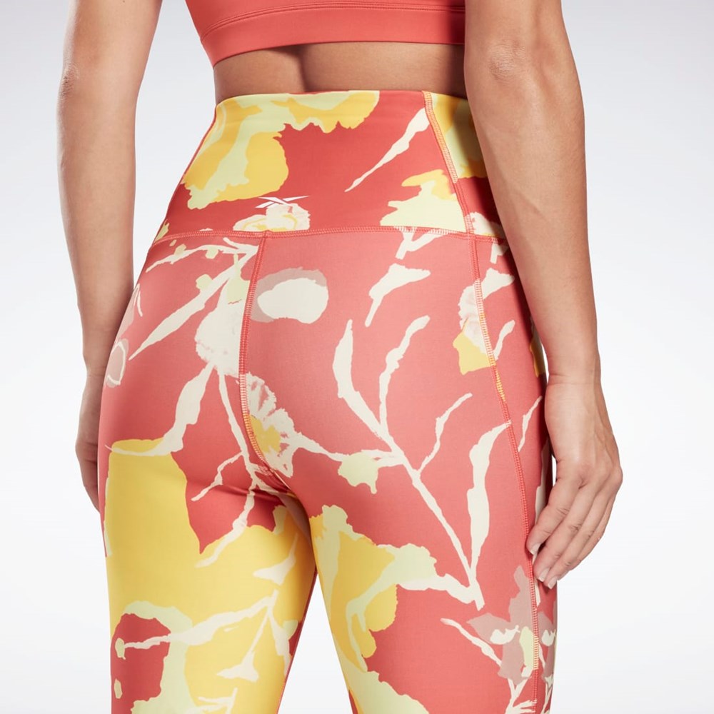 Reebok MYT Printed Leggings Rhodonite | XDUJCW-708