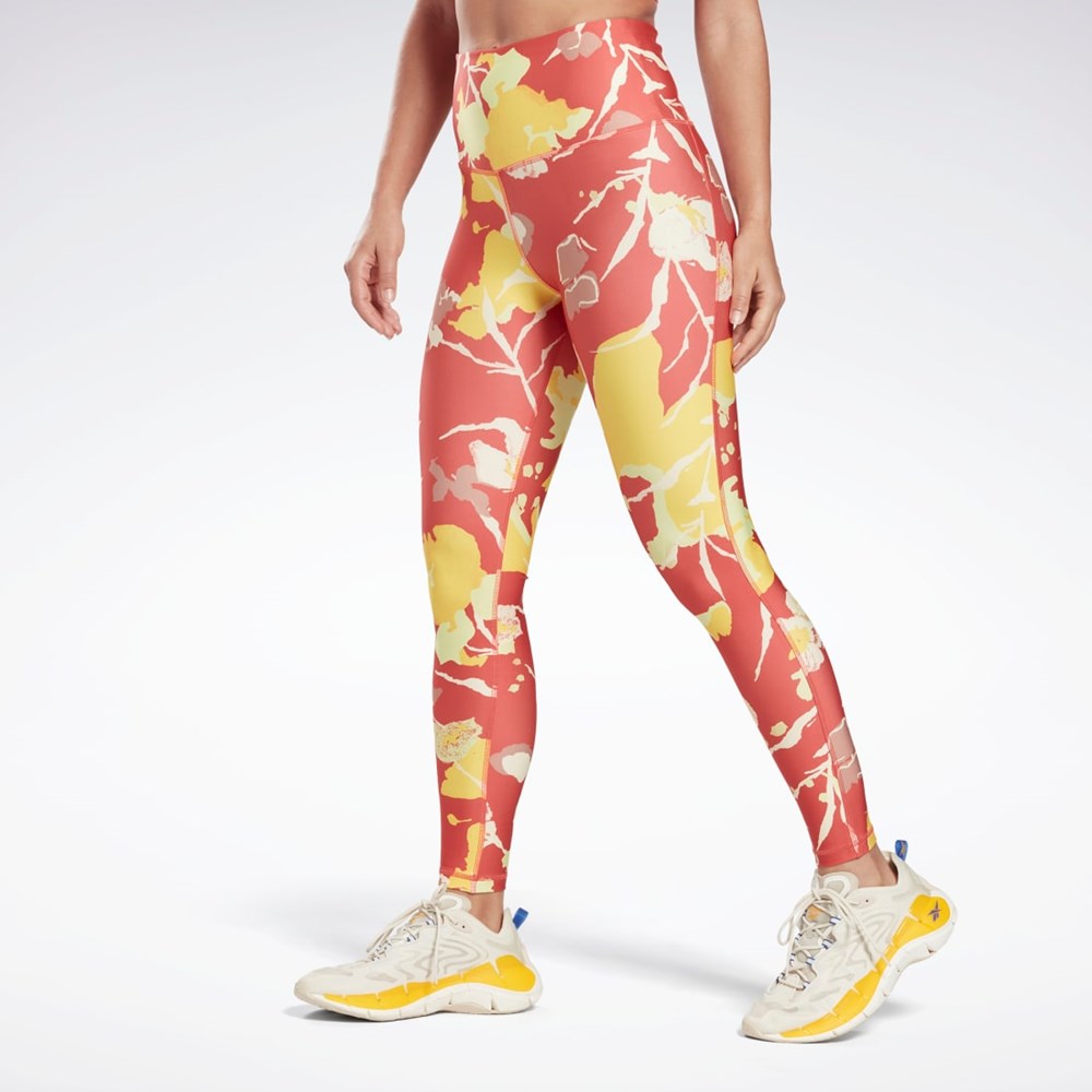 Reebok MYT Printed Leggings Rhodonite | XDUJCW-708