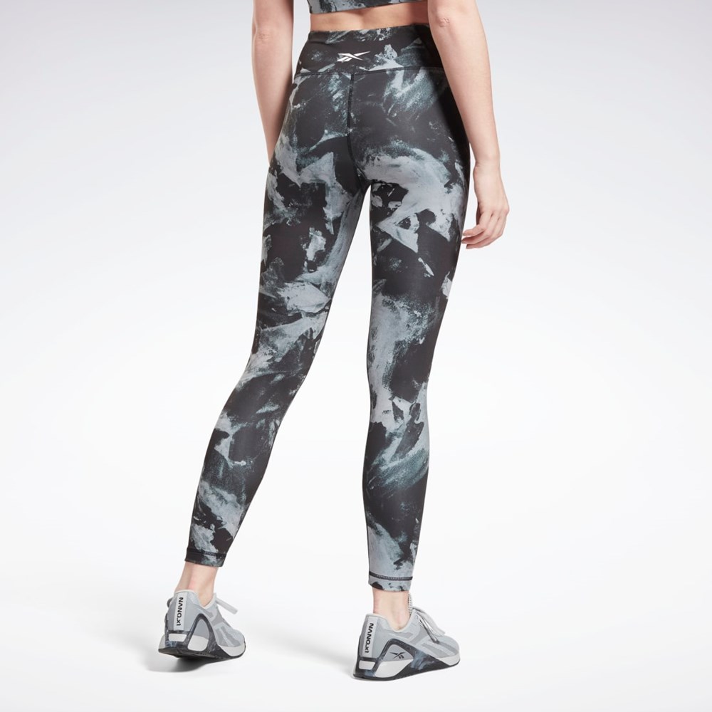 Reebok MYT Printed Leggings Svarte | LEZSNM-947