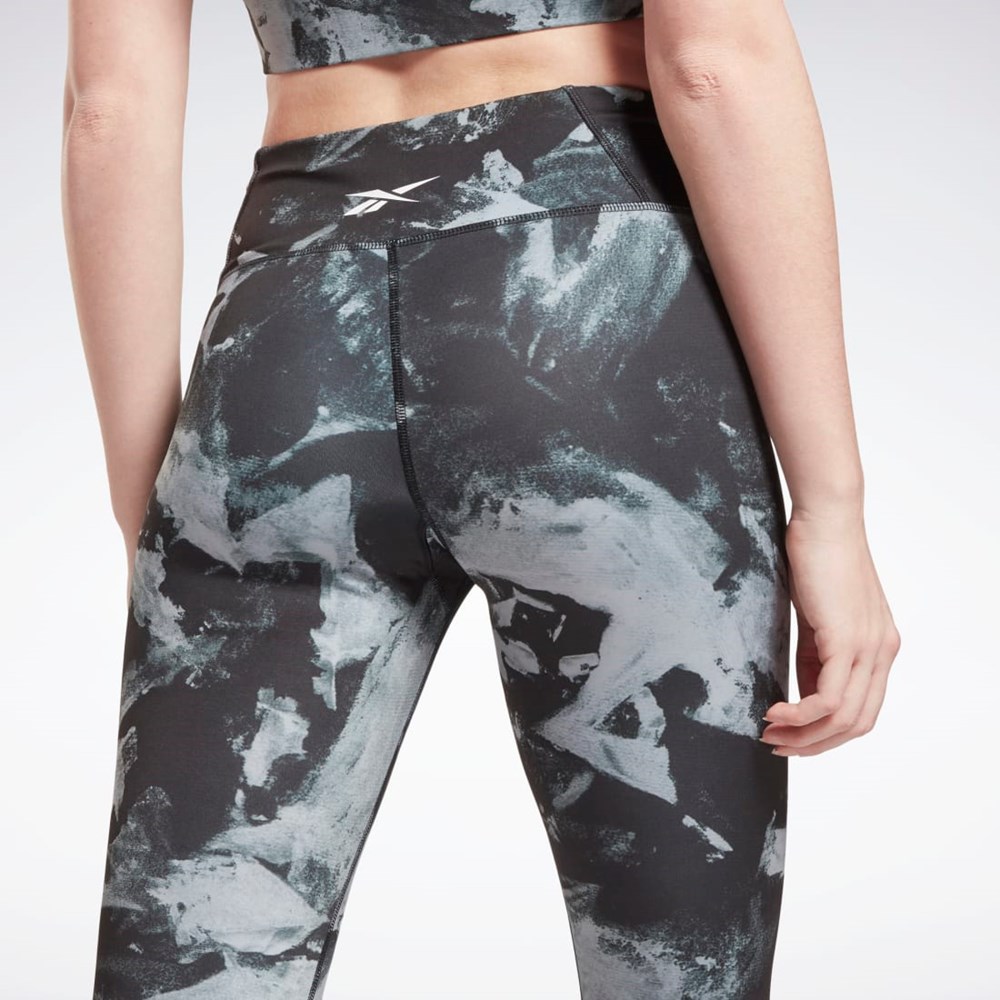 Reebok MYT Printed Leggings Svarte | LEZSNM-947