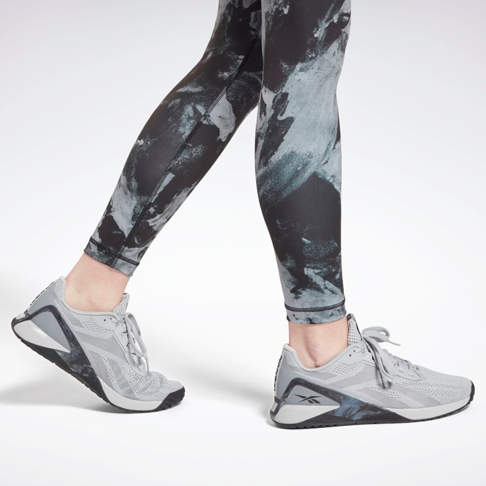 Reebok MYT Printed Leggings Svarte | LEZSNM-947