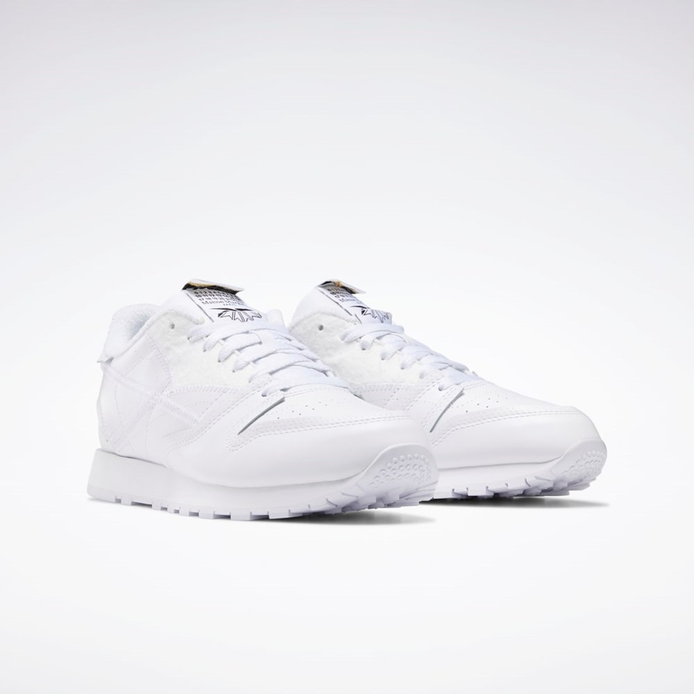 Reebok Maison Margiela CL Memory of Shoes Hvite Svarte Hvite | RFNSLU-508