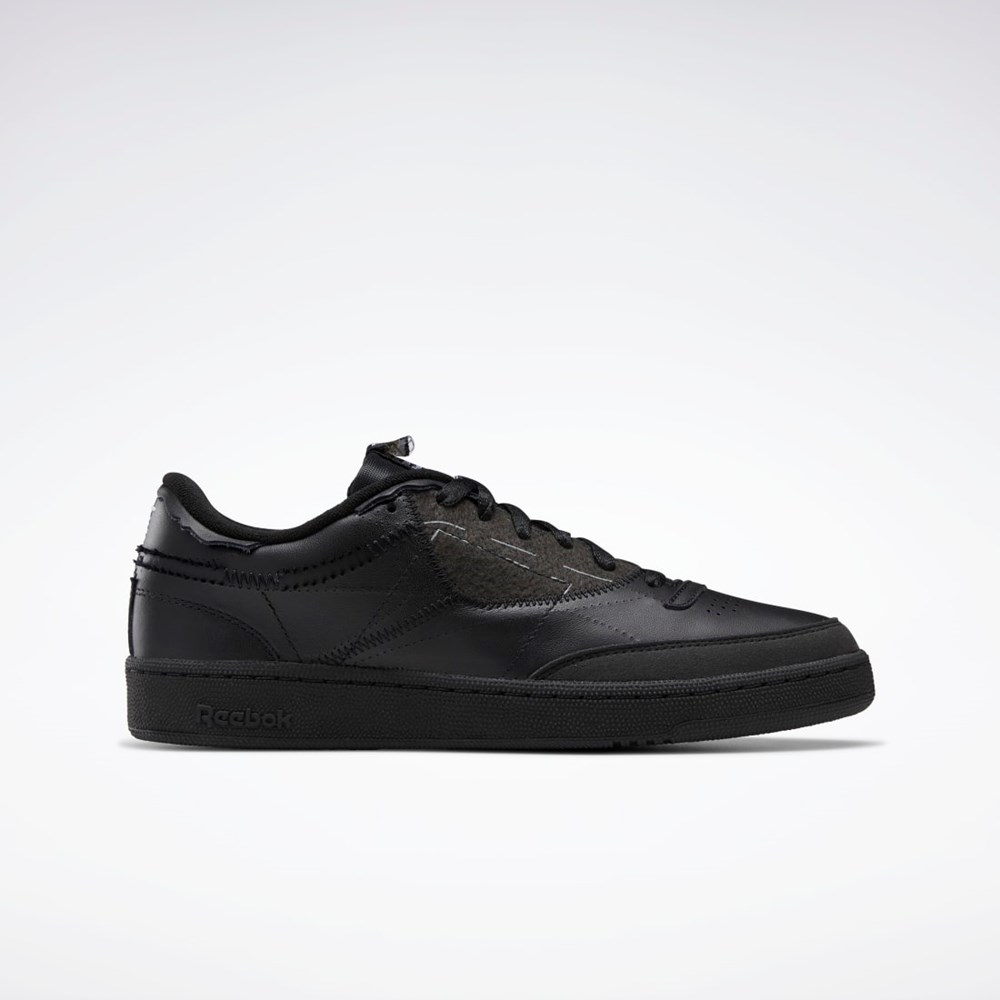 Reebok Maison Margiela Club C Memory Of Shoes Svarte Hvite Svarte | HLRUYG-579