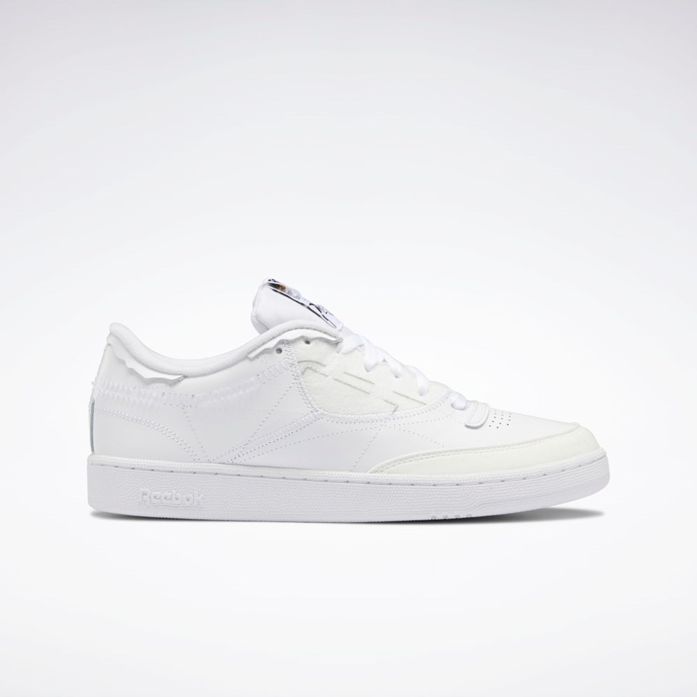 Reebok Maison Margiela Club C Memory Of Shoes Hvite Svarte Hvite | OMXUJP-853