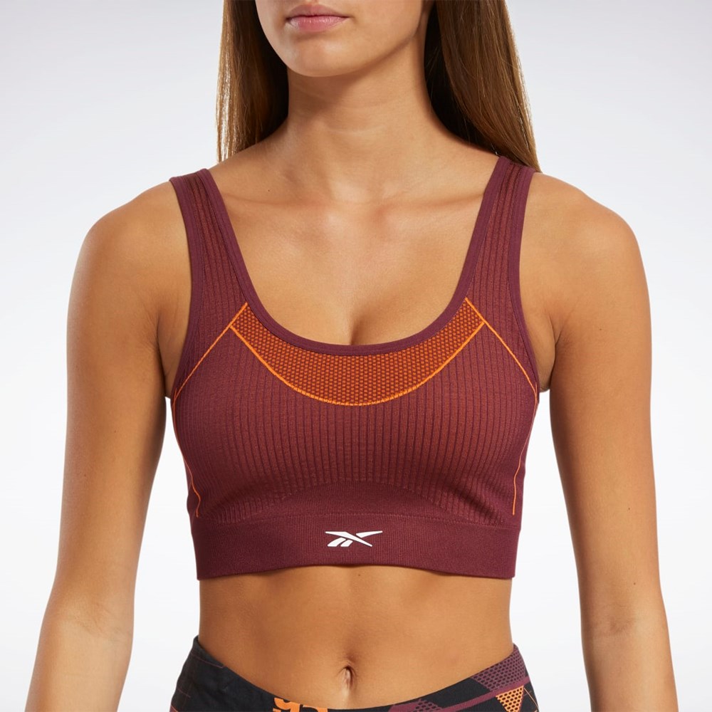 Reebok Meet You There Low-Impact Bra Burgunder | QPZFVN-846