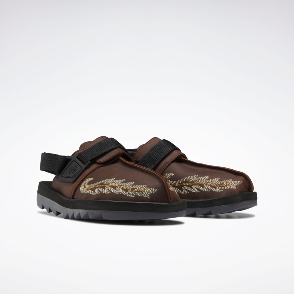 Reebok Mountain Research Beatnik Slides Brune Svarte Grå | EKCZST-021