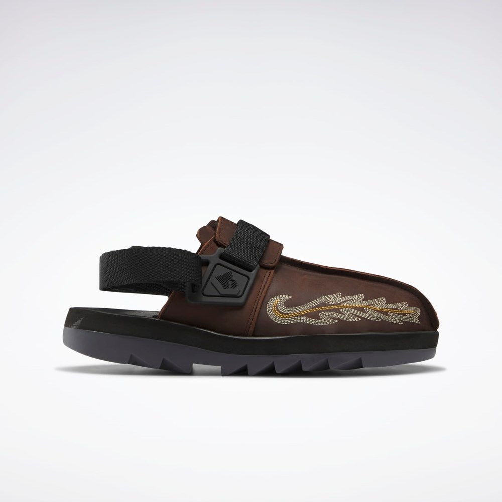 Reebok Mountain Research Beatnik Slides Brune Svarte Grå | EKCZST-021