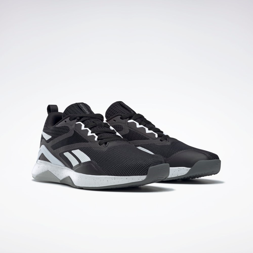 Reebok Nanoflex TR 2.0 Trenings Shoes Svarte Hvite Grå | IHKJMY-583