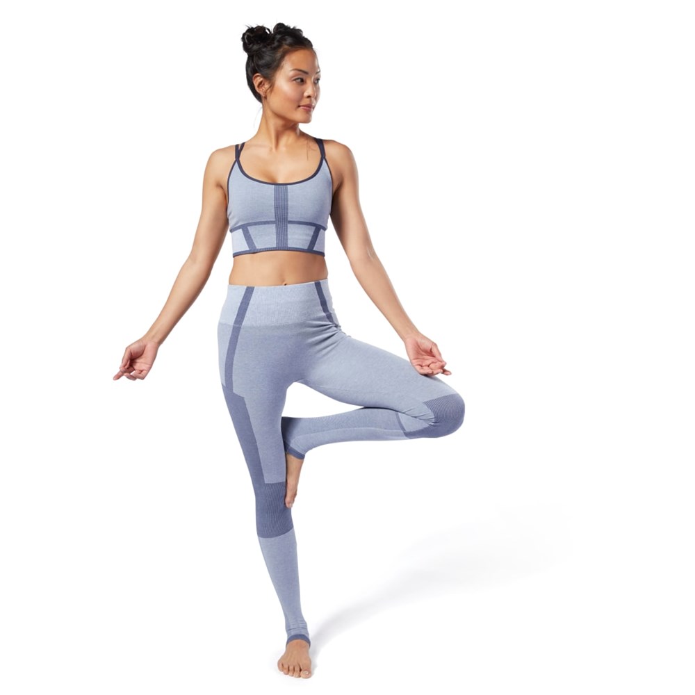 Reebok Nature X Low-Impact Seamless Bra Denim Dust | HNWLFS-309