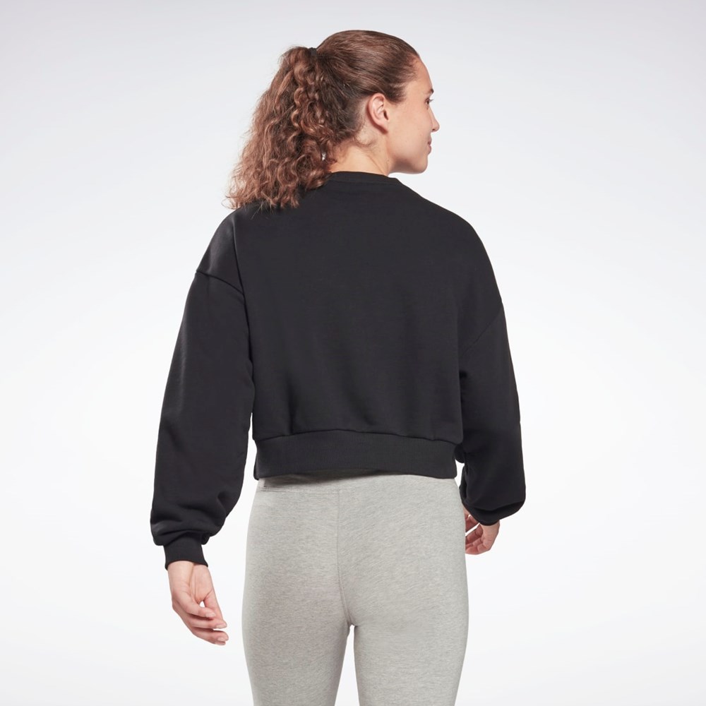 Reebok Piping Crewneck Sweatshirt Svarte | CQMVYU-468