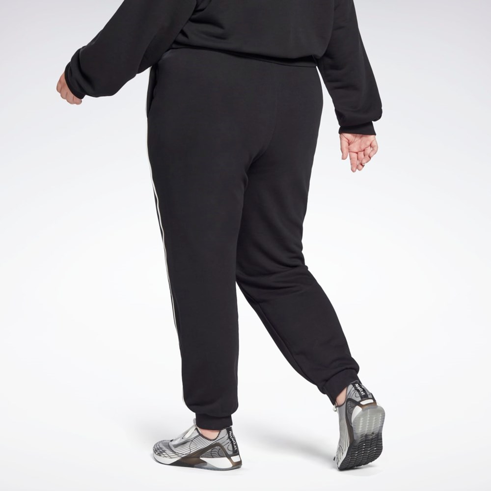 Reebok Piping Joggers (Plus Size) Svarte | PWYZQU-083