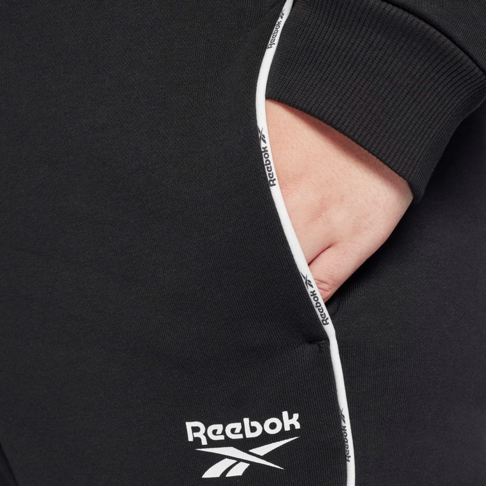 Reebok Piping Joggers (Plus Size) Svarte | PWYZQU-083