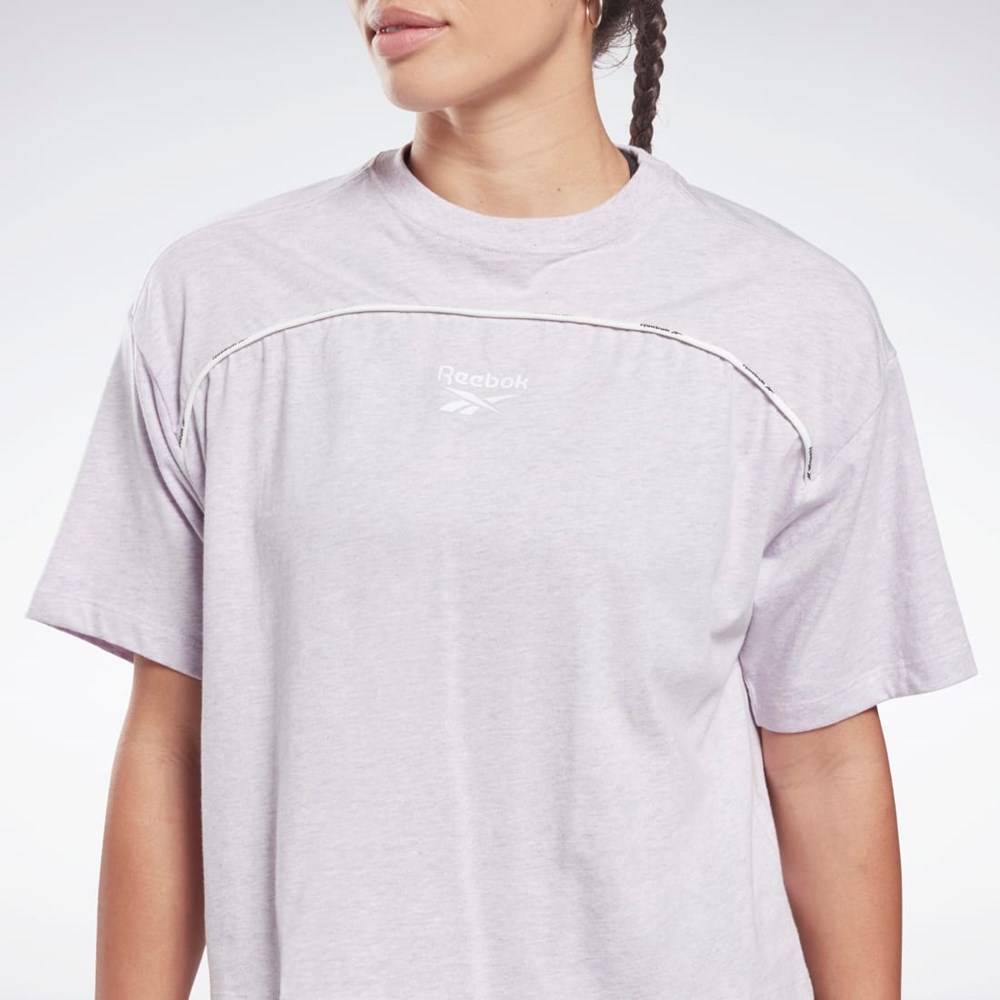 Reebok Piping T-Shirt Quartz Glow Mel | TEIVUP-039