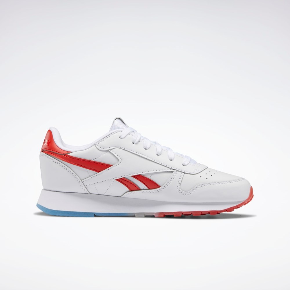 Reebok Popsicle Classic Leather Shoes - Grade School Hvite Blå Rød | BPEDJL-682