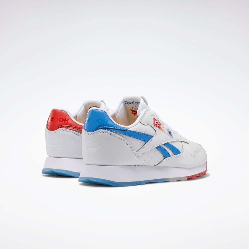 Reebok Popsicle Classic Leather Shoes - Grade School Hvite Blå Rød | BPEDJL-682